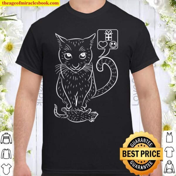 Black Cat Line Art Shirt