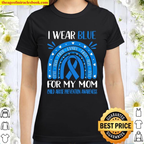 Brave I Mom I Child Abuse Awareness I Scandinavian Rainbow Classic Women T-Shirt