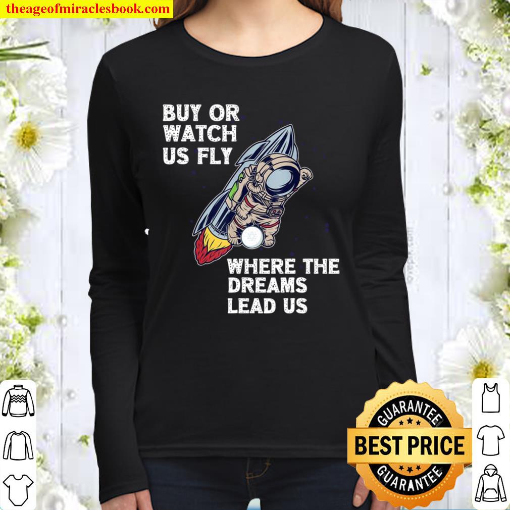 Buy Or Watch Us Fly Cardano Astronaut DeFi Smart Contract Women Long Sleeved