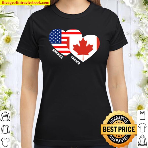 Canada Flag Shirt Canadian American Pride Vintage Classic Women T-Shirt