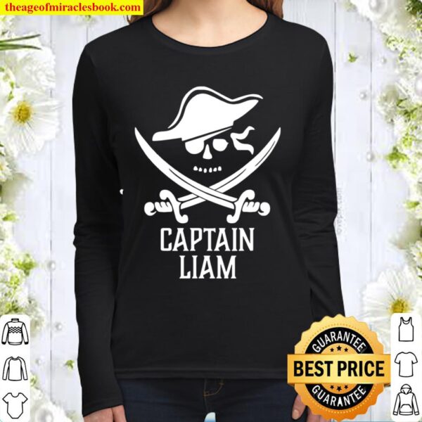 Captain LIAM Personalized Pirate Women Long Sleeved