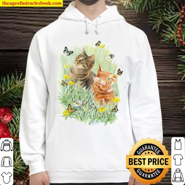 Cat And Butterfly Hoodie