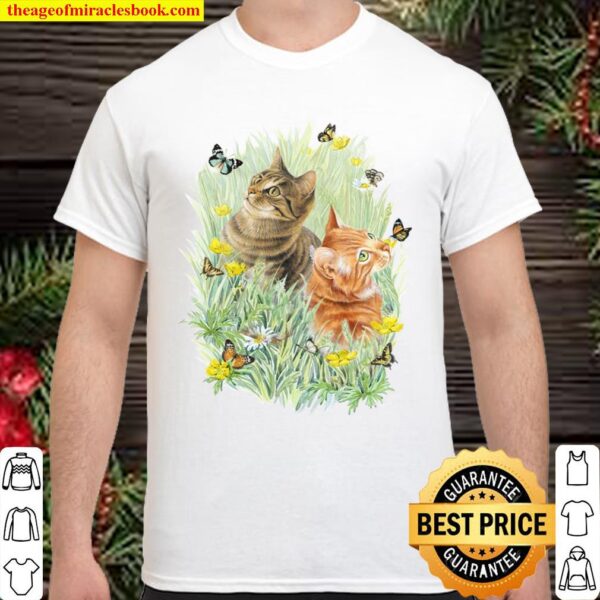 Cat And Butterfly Shirt