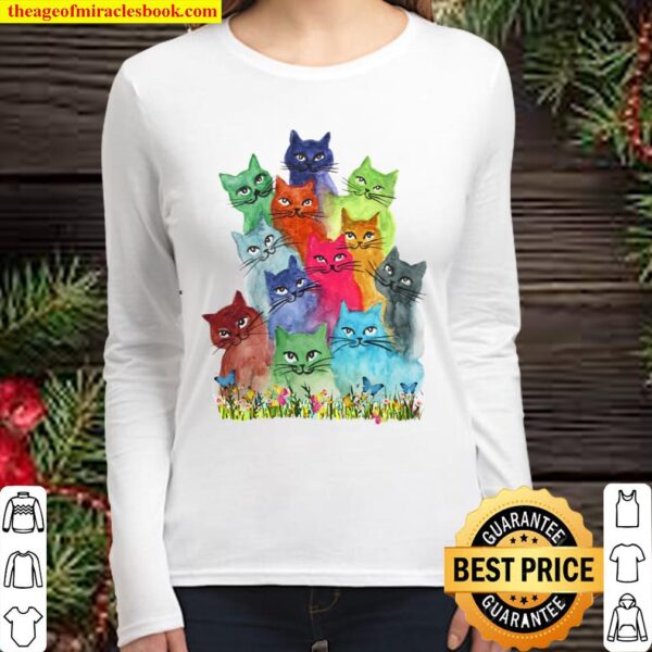 Cats Color Women Long Sleeved