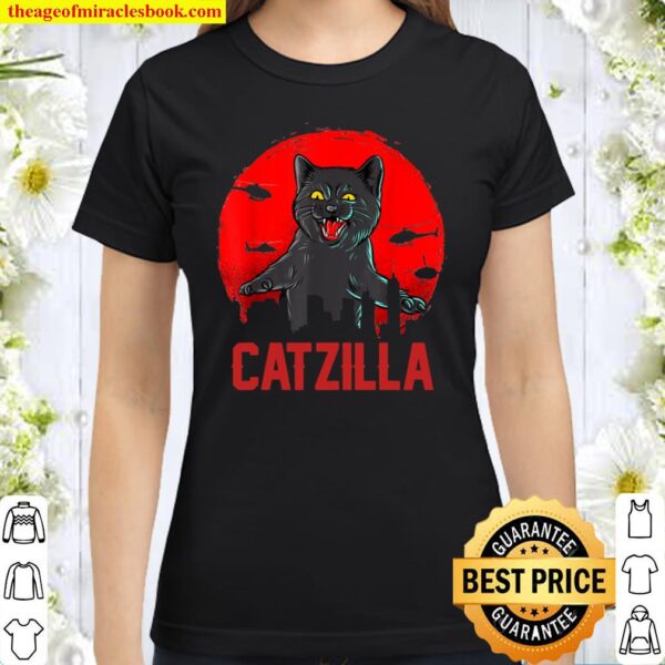 Catzilla Cat Printed Classic Women T-Shirt