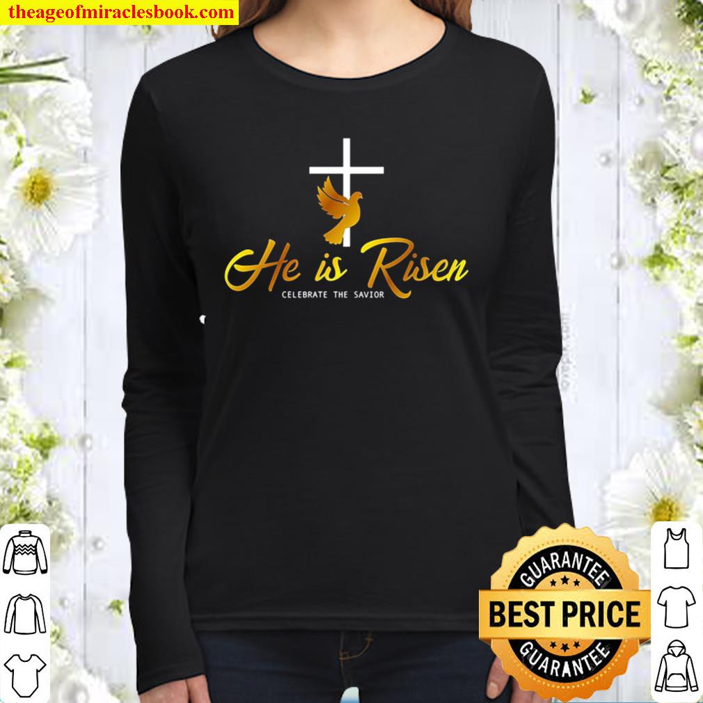 Chirst He Is Risen Celebrate The Savior Women Long Sleeved