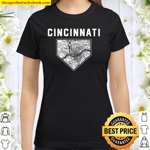 Cincinnati Baseball City Home Map Classic Women T-Shirt