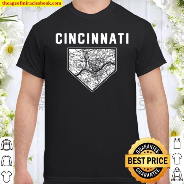 Cincinnati Baseball City Home Map Shirt