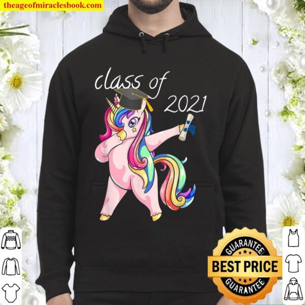 Class of 2021 graduation dabbing unicorn school senior Hoodie