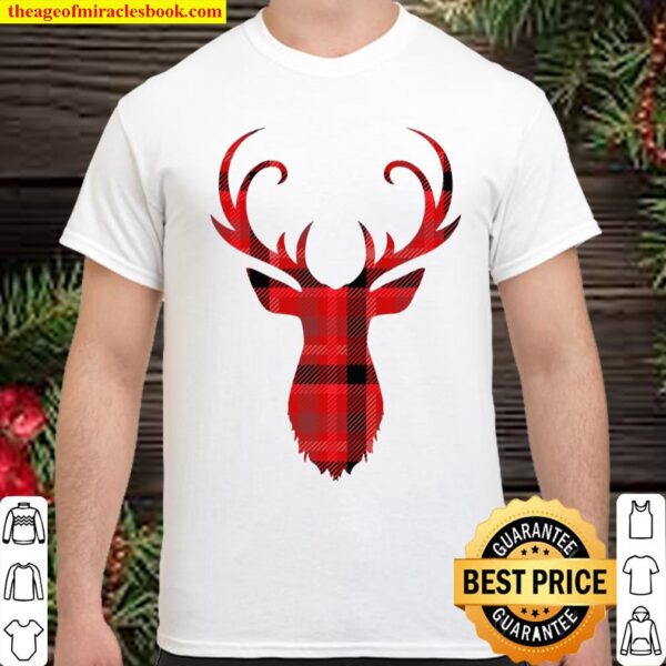Classic Red _ Black Plaid Deer Silhouette Scottish Shirt