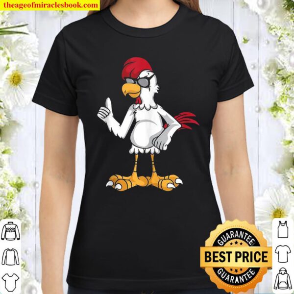 Cool Chicken Black Sunglasses Farmers Classic Women T-Shirt