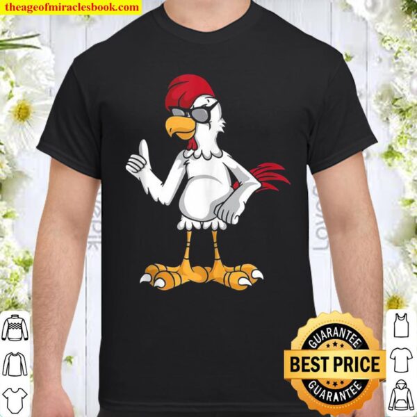 Cool Chicken Black Sunglasses Farmers Shirt
