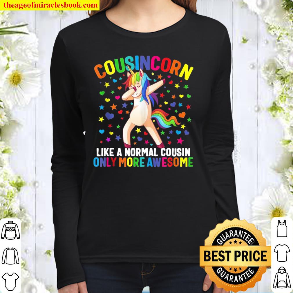 Cousin Cousincorn Normal Only More Awesome Dabbing Unicorn Women Long Sleeved