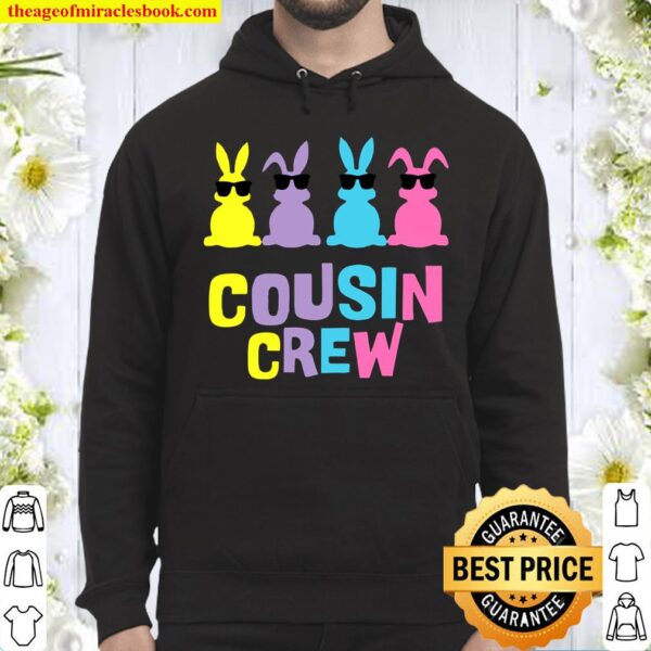 Cousin Crew Easter Bunnies Colorful Rabbits Matching Hoodie