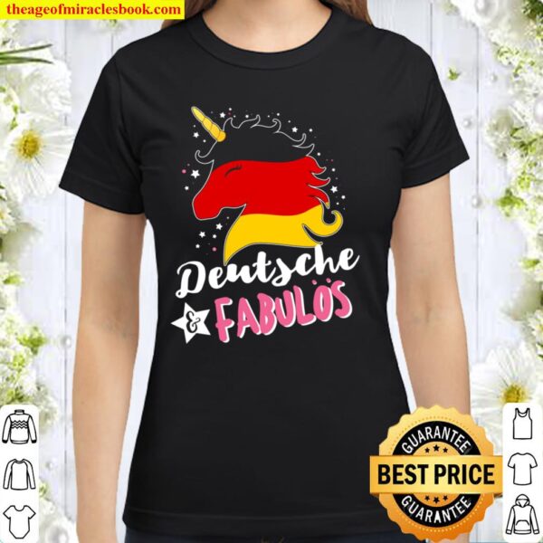 Deutschland Flagge Deutsches Einhorn Langarmshirt Classic Women T-Shirt