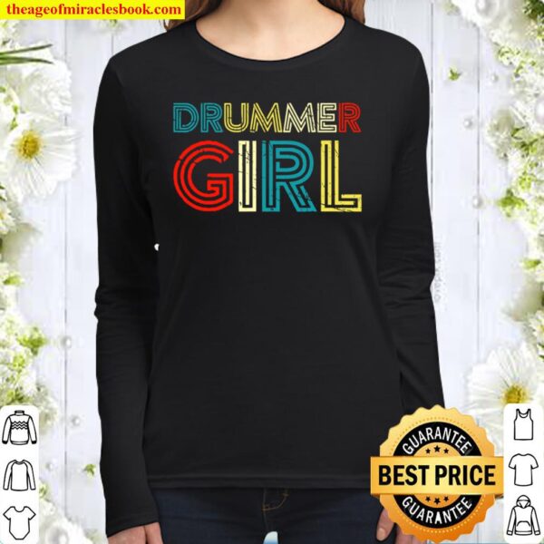 Drummer Girl Women Long Sleeved
