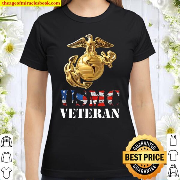 Eagle Globe Anchor Warrior Veteran American Flag Classic Women T-Shirt
