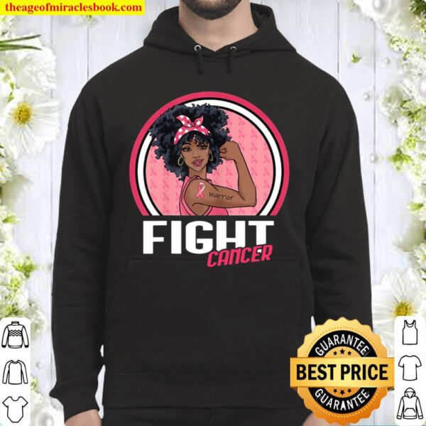 Fight Breast Cancer Warrior Black Afro African American Gift Hoodie