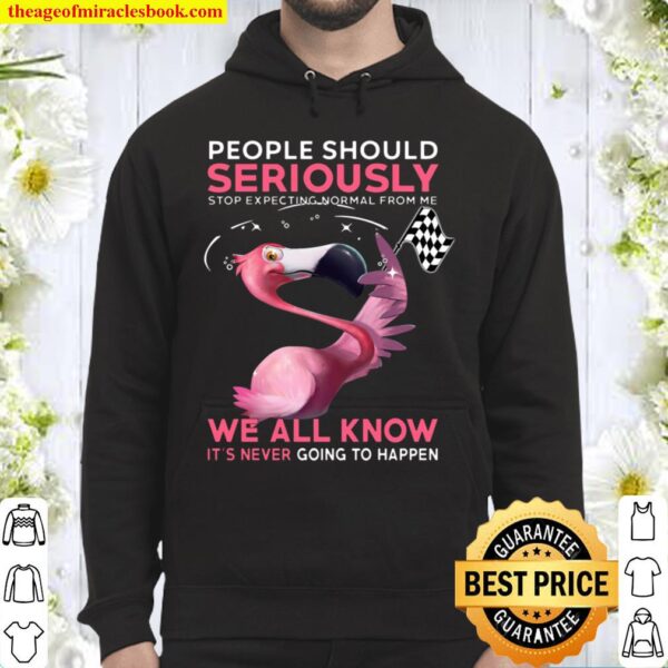 Flamingo People Should Seriously Stop Expecting Normal From Me We All Hoodie