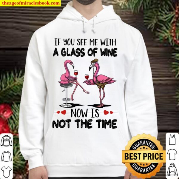 Flamingos If You See Me With A Glass Of Wine Now Is Not The Time Hoodie