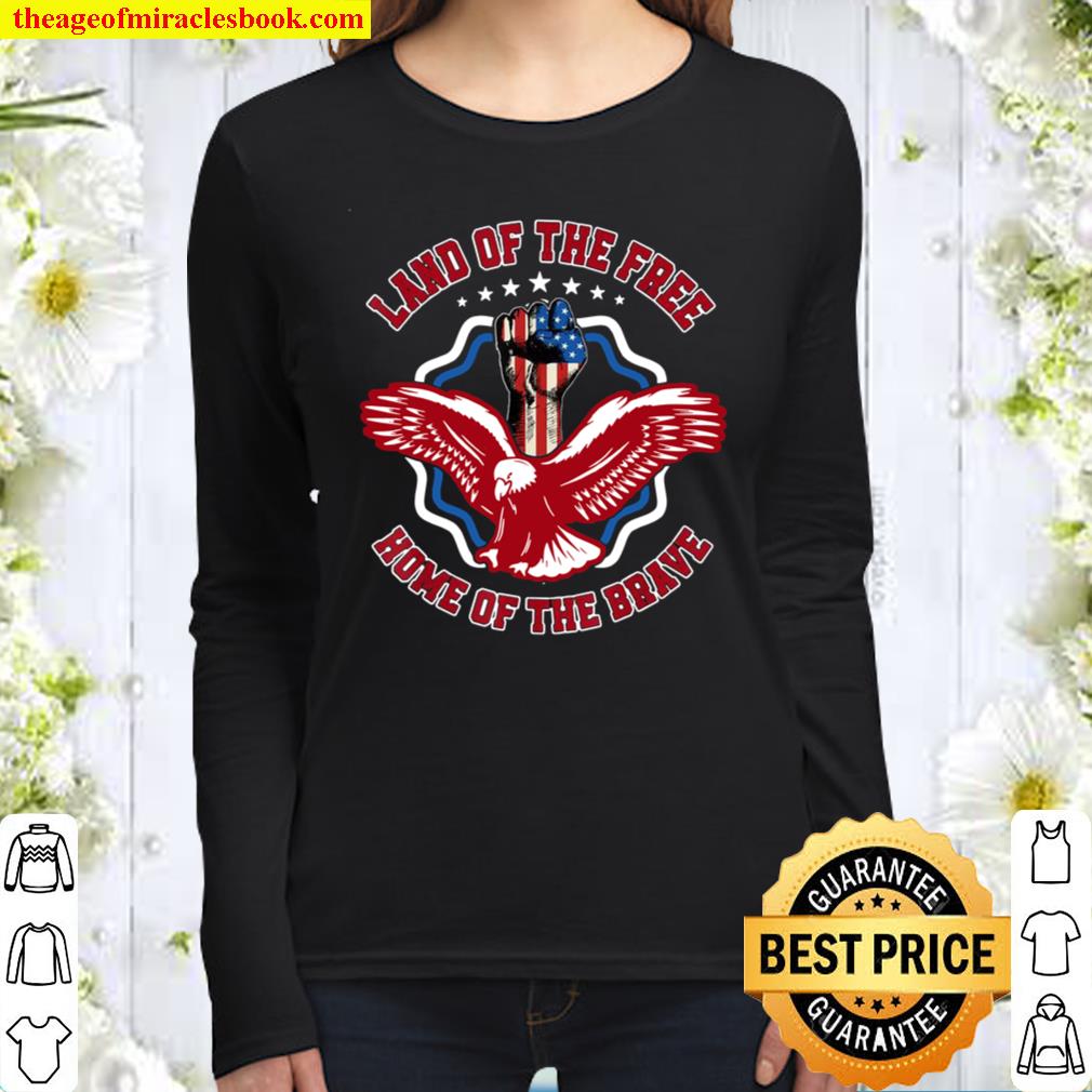 Fourth of July Flag Eagle Independence Day American Women Long Sleeved