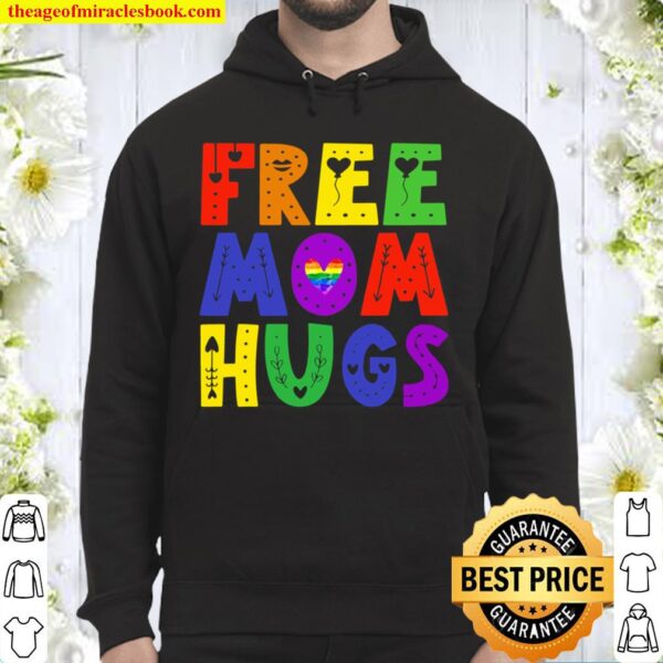 Free Mom Hugs Rainbow Heart Lgbt Pride Month Hoodie