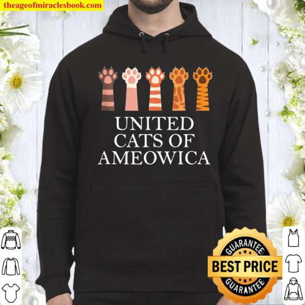 Funny Cat United Cats Of Ameowica Design Paw Print Hoodie