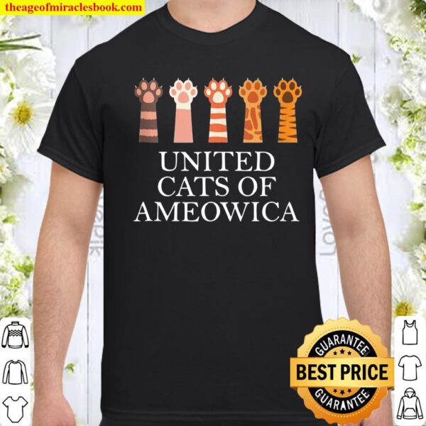 Funny Cat United Cats Of Ameowica Design Paw Print Shirt