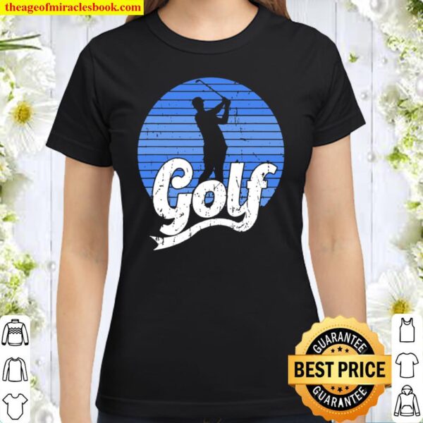Funny Golf Golfing Golfer Retro Vintage Pattern Classic Women T-Shirt
