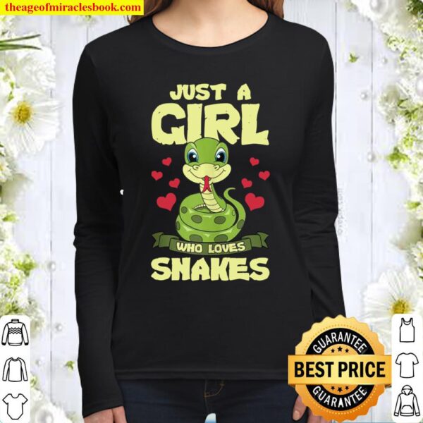 Funny Herpetology Snake Pythons Just A Girl Who Loves Snakes Women Long Sleeved