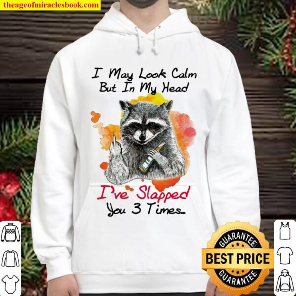 Funny Raccoon I May Look Calm But In My Head I’ve Slapped You 3 Times Hoodie