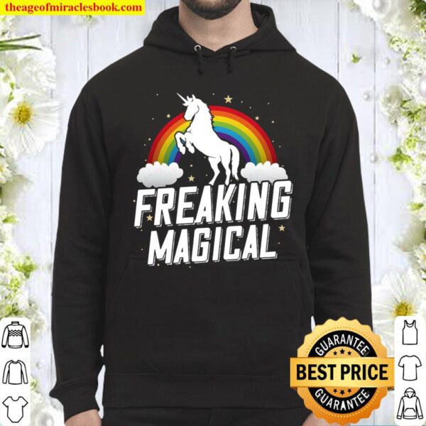 Funny Retro Freaking Magical Adult Unicorn Rainbow Party Hoodie
