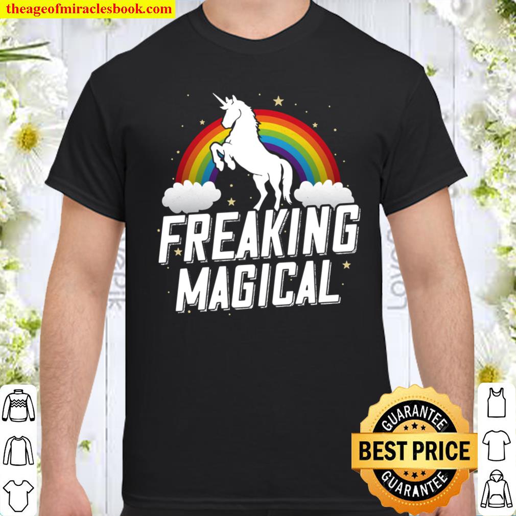 Funny Retro Freaking Magical Adult Unicorn Rainbow Party Shirt