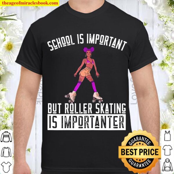 Funny Roller Skates Black Girl Roller Skating Shirt