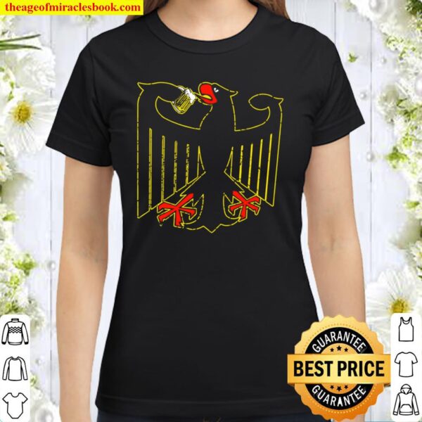 German Eagle Drinks Beer Germany Coat Of Arms Classic Women T-Shirt