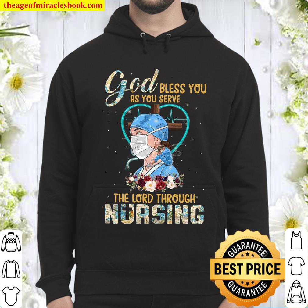God Bless You As You Serve The Lord Through Nursing Black Shirt