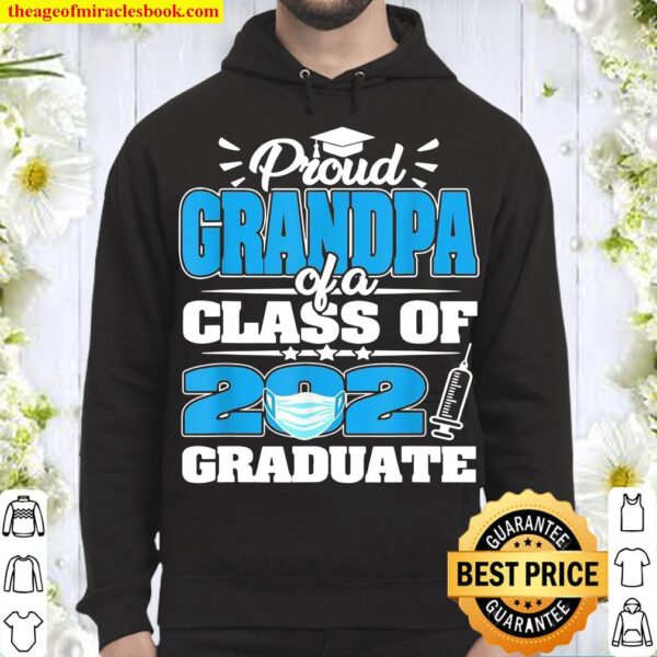 Graduation Proud Grandpa Of A Class 2021 Grad Face Mask Hoodie