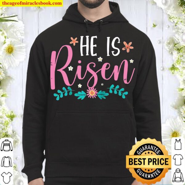 He Is Risen Easter Design Christian Hoodie