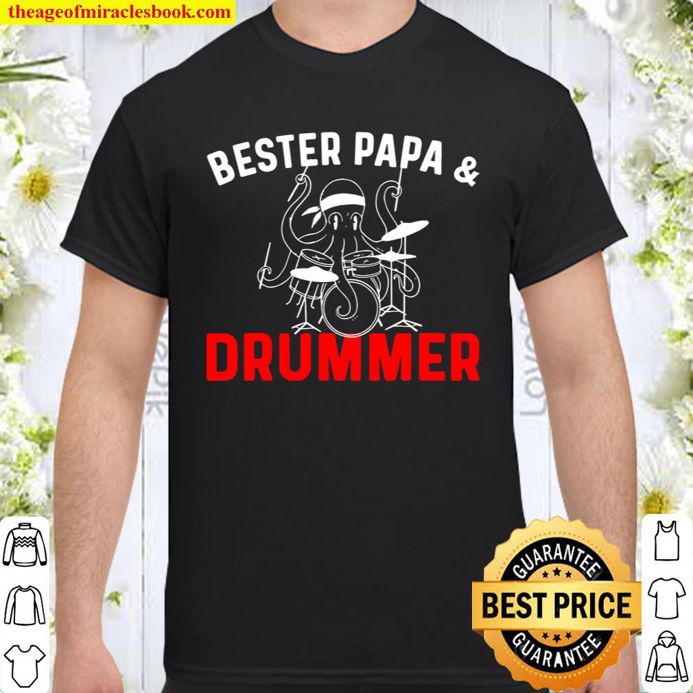Herren Schlagzeug Schlagzeugspieler Bester Papa & Drummer Shirt