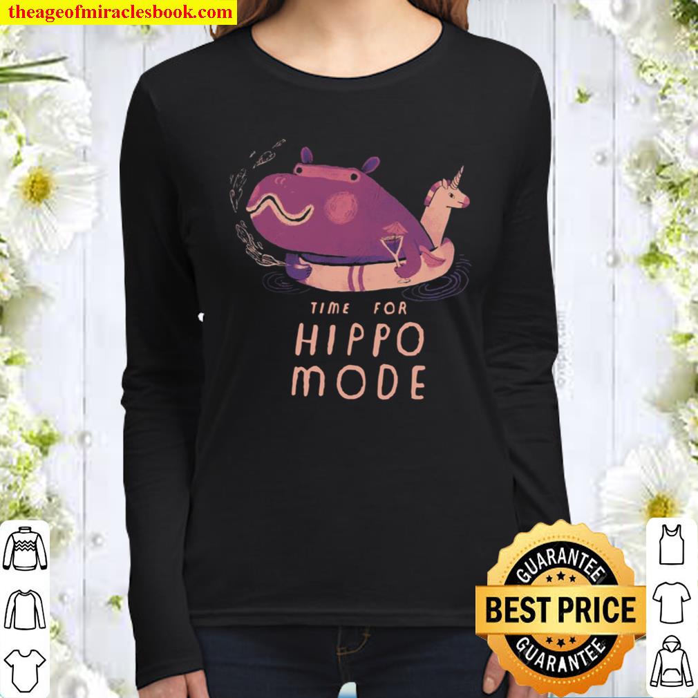 Hippo mode hippopotamus Women Long Sleeved