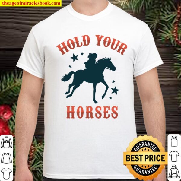 Hold Your Horses Cowgirl Stars Silhouette Western Shirt