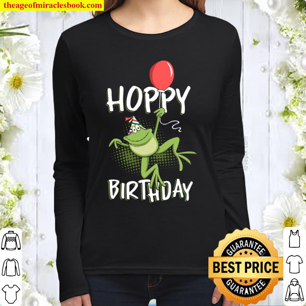 Hoppy Frog Day Frogs Birthday Party Theme Celebration Women Long Sleeved