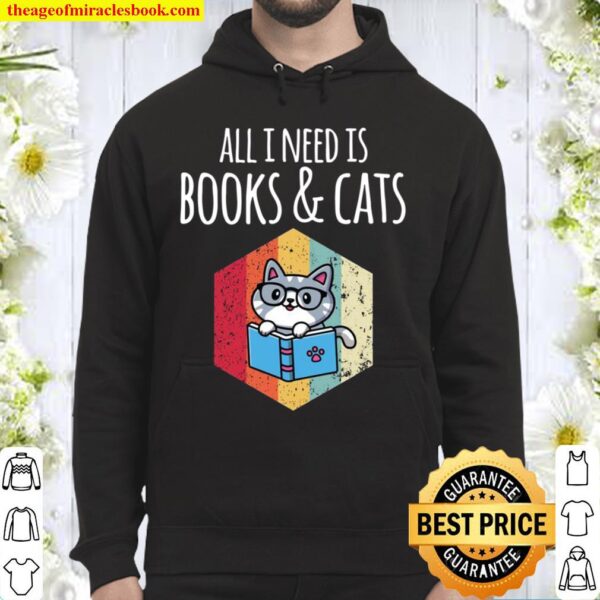 I Need Books _ Cats Cat Girls Book Hoodie