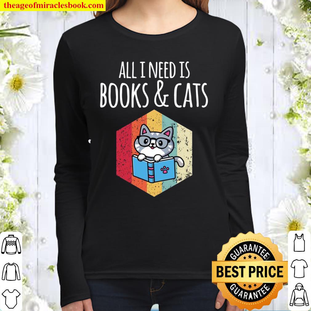 I Need Books _ Cats Cat Girls Book Women Long Sleeved