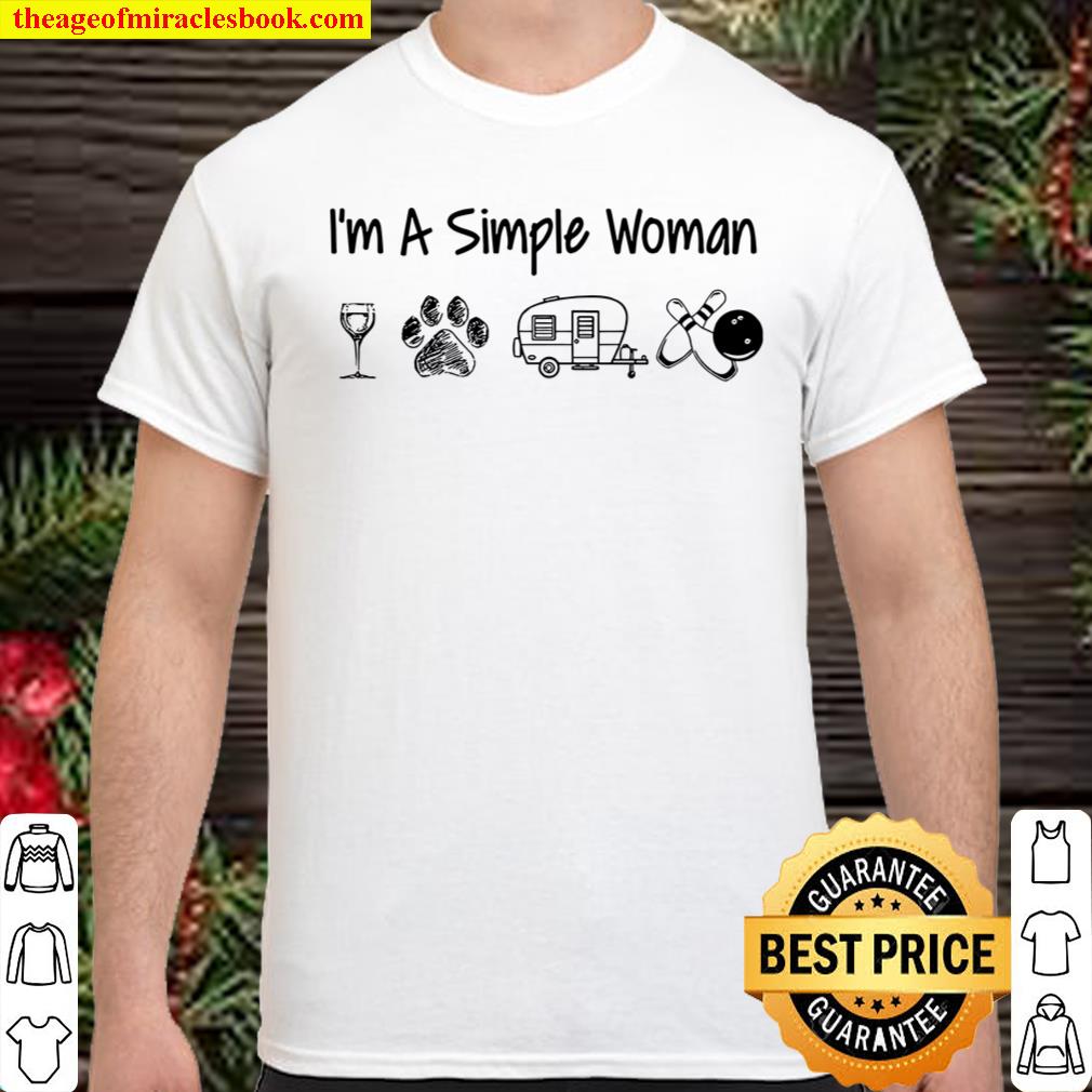 I’m A Simple Woman Wine Dog Bowling Shirt, hoodie, tank top, sweater