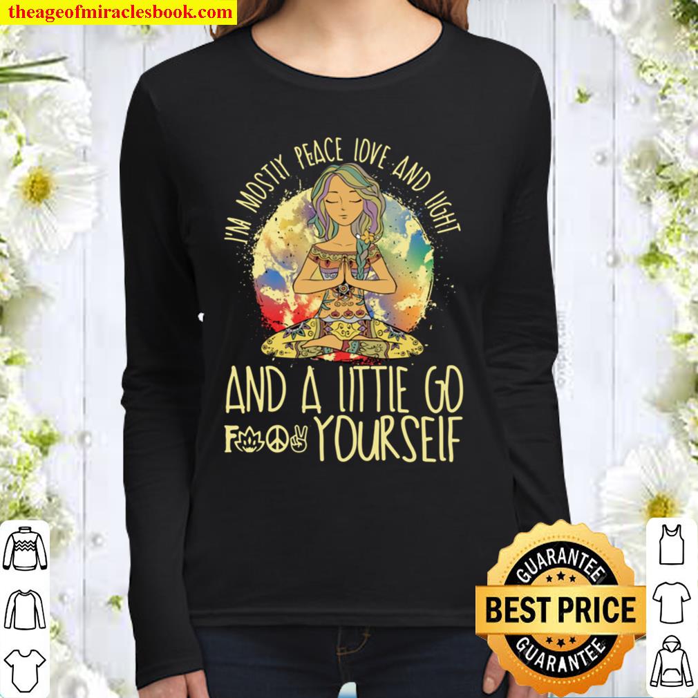 I’m Mostly Peace Love And Light 80s Hippie Geschenk Women Long Sleeved