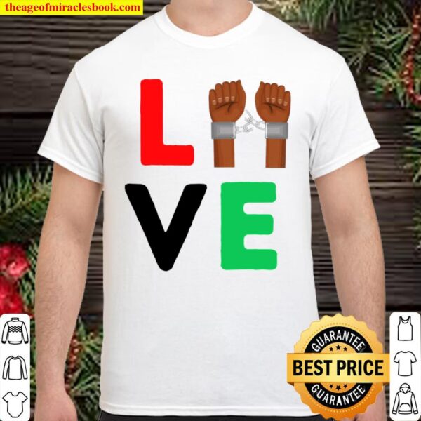 Juneteenth Love Black Hands Girls Boys Freedom Luv Shirt