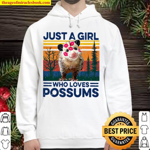Just A Girl Who Loves Possums Animal Vintage Retro Hoodie