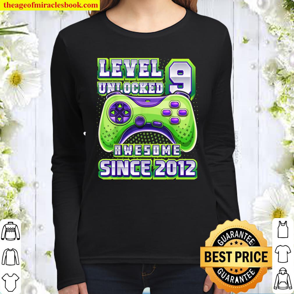 Level 9 Unlocked Awesome 2012 Video Game 9th Birthday Women Long Sleeved