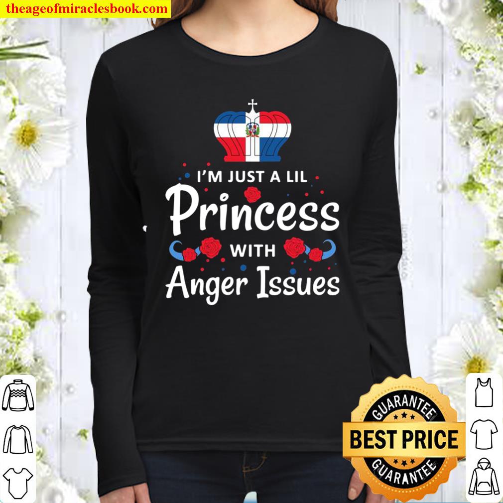 Lil Princess With Anger Issues Dominican Republic Flag Women Long Sleeved
